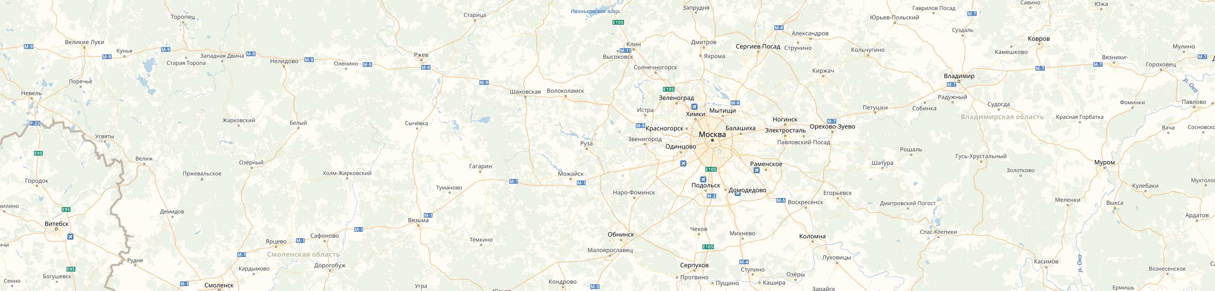 Карта с адресами в Москве